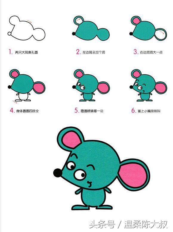 怎么画各种小动物简笔画（6步就能学会画各种动物简笔画）(17)