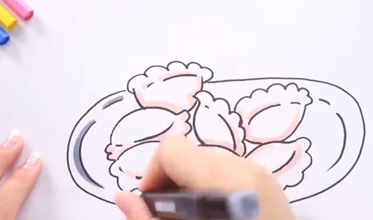 饺子简笔画可爱,春节吃的各种食物寓意着什么图7