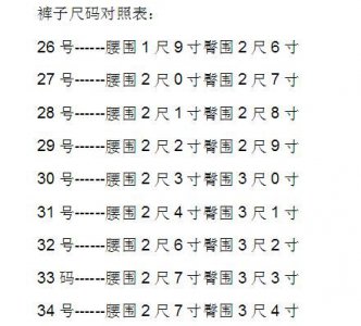 ​裤子28码是多大，裤子2728是多大尺码？