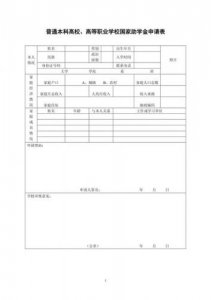 ​国家助学贷款申请表模板(国家助学贷款申请表打印)