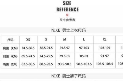 ​耐克尺寸对照表