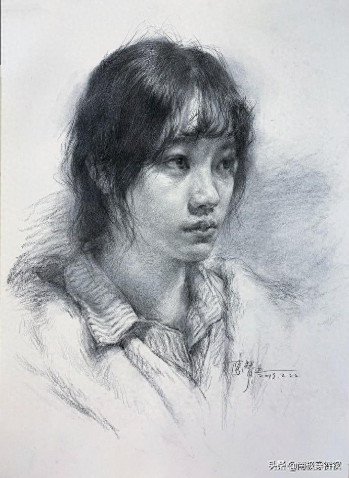 非常唯美的小姐姐人物肖像素描画，值得收藏学习
