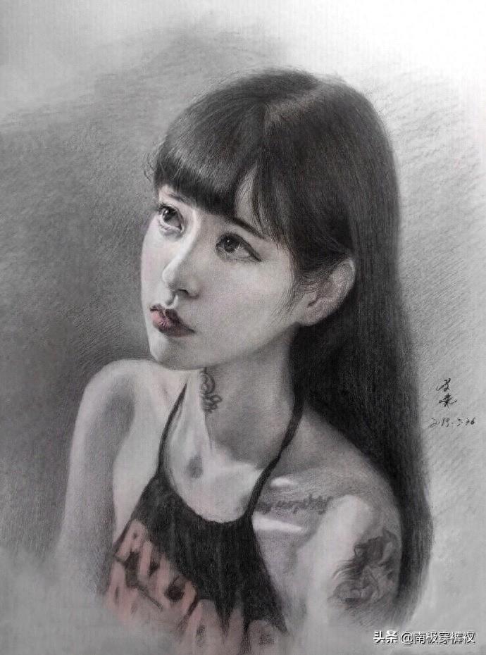 非常唯美的小姐姐人物肖像素描画，值得收藏学习